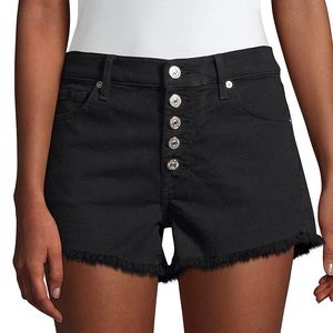7 for All Mankind Black Button Fly Shorts US 26